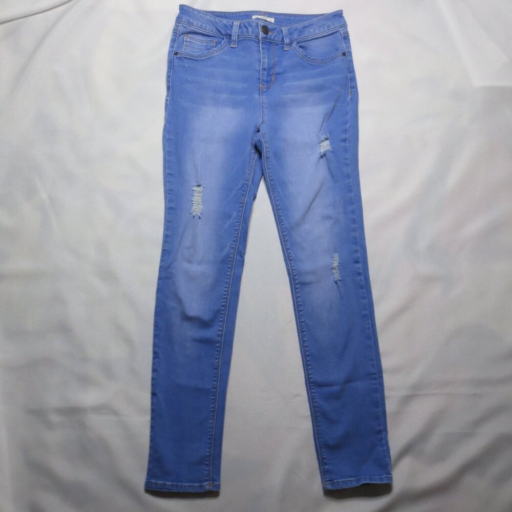 4/$14 COPPER KEY girls JEANS blue DISTRESSED stretch SKINNY denim SIZE 16